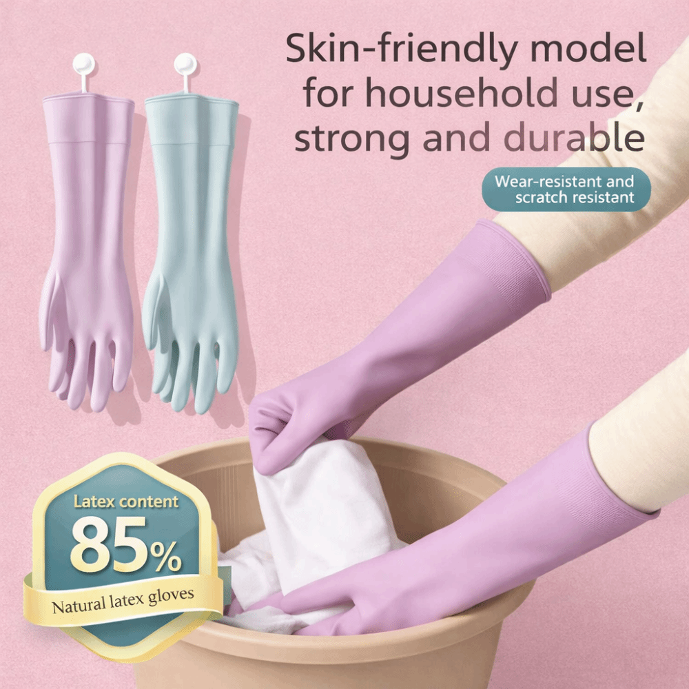 Dish Glove Rubber - قفازات غسيل الأطباق من اللاتكس مع