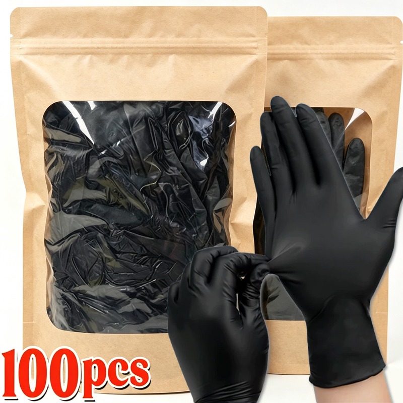 Latex Disposable Glove - قفازات سوداء للاستخدام مرة واحدة خالية