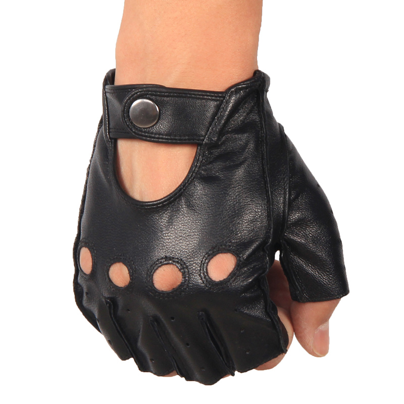 عالية الجودة جلد طبيعي نصف اصب - مراجعة Leather Driving Glove وسعره