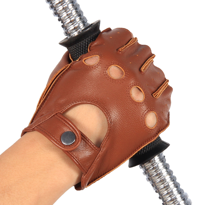عالية الجودة جلد طبيعي نصف اصب - مراجعة Leather Driving Glove وسعره