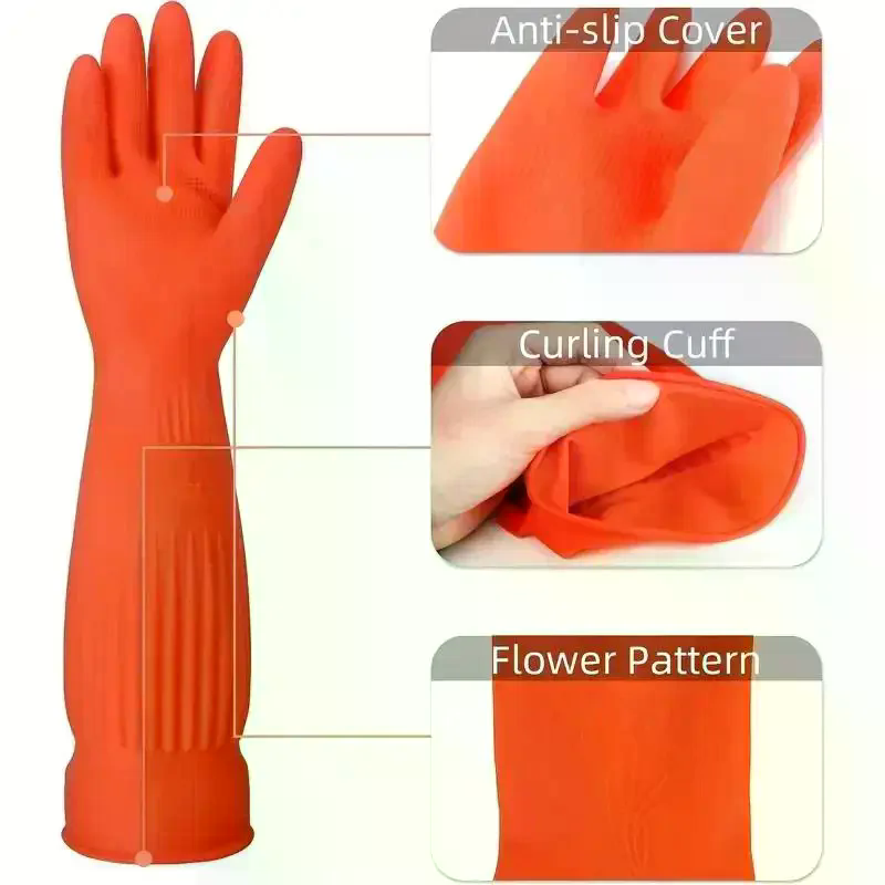 قفازات طويلة قابلة لإعادة الاس - مراجعة Dish Glove Rubber وسعره